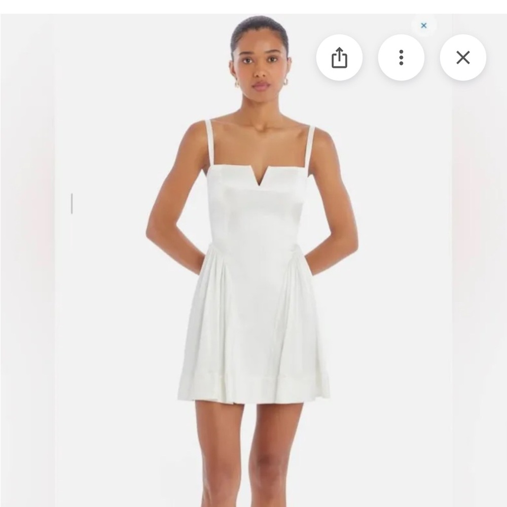 Amanda Uprichard White Mini Dress with Notch Neck
